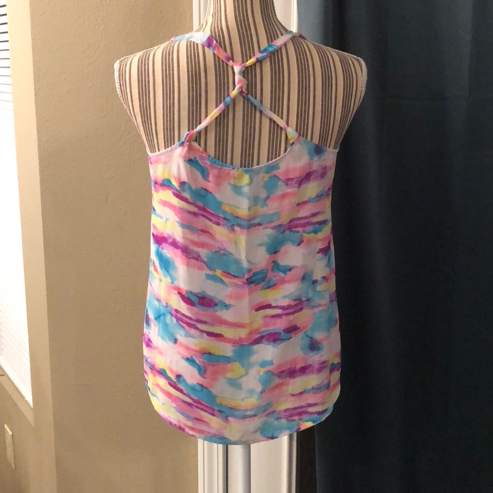 Multi Color Chiffon Tank Top - Picture 2 of 4